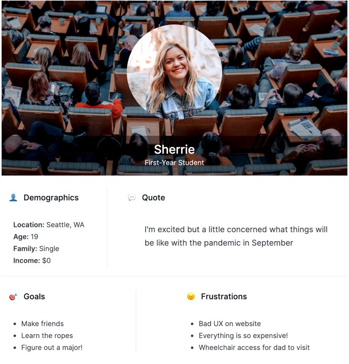 Screenshot of persona